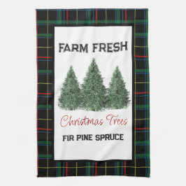 Frische Weihnachtsbaum Zuhause Geschirrtuch