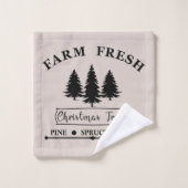 Frische Weihnachtsbäume anbauen Badhandtuch Set (Waschlappen)