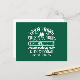 Frische Weihnachtsbäume anbauen Feiertagspostkarte