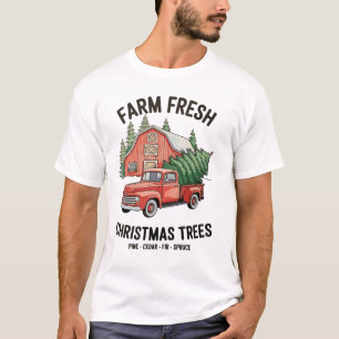 Frische Weihnachtsbäume Bauernhaus Pickup Truck T-Shirt