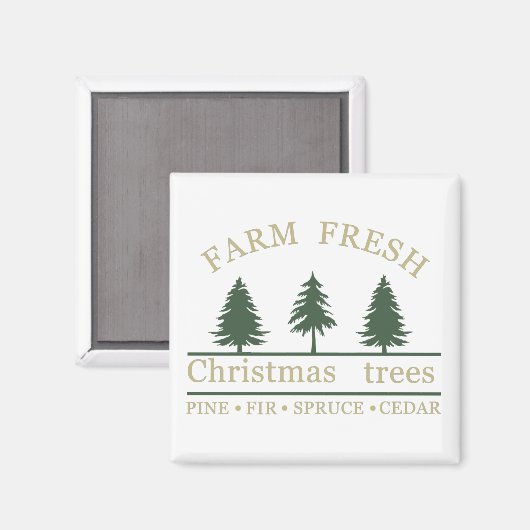 Frische Weihnachtsbäume Magnet (Vorderseite/Rückseite)