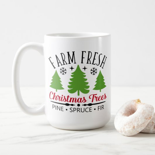 Frische Weihnachtsbäume Tasse (Mit Donut)