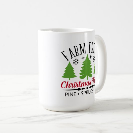 Frische Weihnachtsbäume Tasse (VorderseiteRechts)