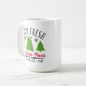 Frische Weihnachtsbäume Tasse (Vorderseite Links)