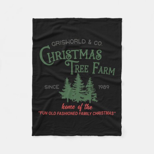 Frische Weihnachtsbäume Vintag Retro Xmas Tree Pin Fleecedecke (Vorderseite)
