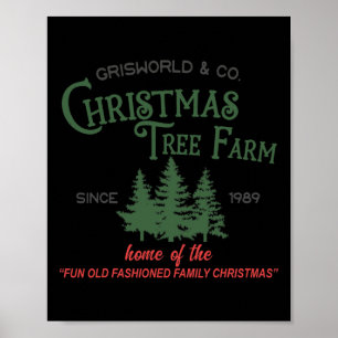 Frische Weihnachtsbäume Vintag Retro Xmas Tree Pin Poster
