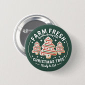 Frische Weihnachtsbaume Weihnachten Weihnachtsfest Button (Vorne & Hinten)