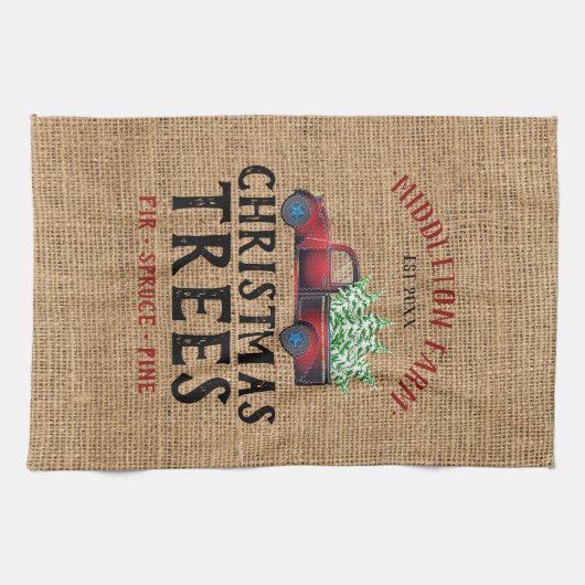 Frische 🎄 Weihnachtsbaumen Geschirrtuch (Horizontal)