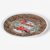 Frische Weihnachtsbaumpapiere Teller (Schrägansicht)