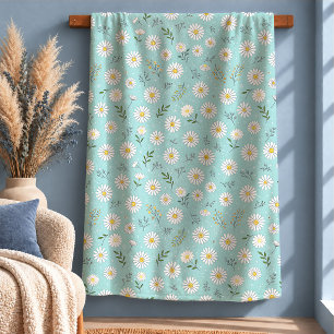 Frische weiße Gänseblümchen-Pastellblaue Salbei-De Sherpadecke