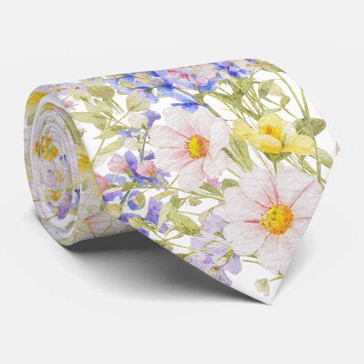 Frische Wiesenblumen Krawatte (Gerollt)