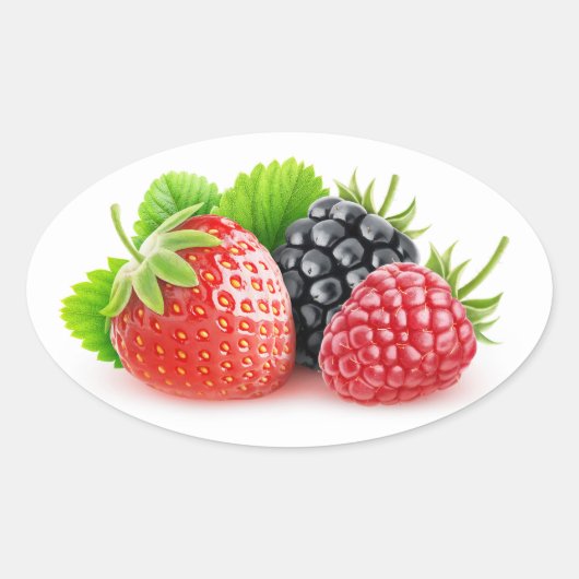 Frische Wildbeeren Ovaler Aufkleber (Vorderseite)