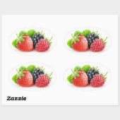 Frische Wildbeeren Ovaler Aufkleber (Blatt)