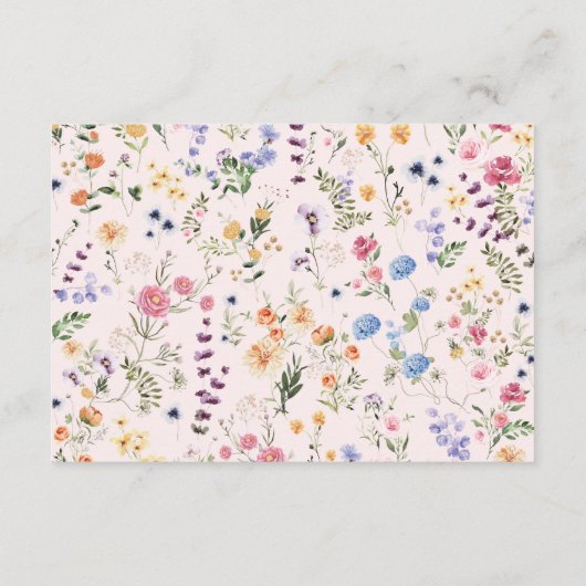Frische Wildblume Gartengarten Begleitkarte (Rückseite)