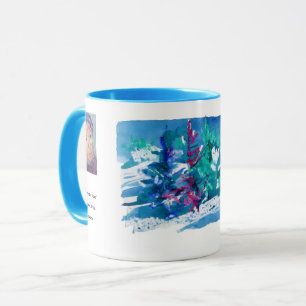 Frische Winterbäume Malerei / Künstler Larry Lerew Tasse