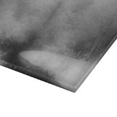 Frische Winterschnee und Streben in Schwarz und We Schneidebrett (Ecke)