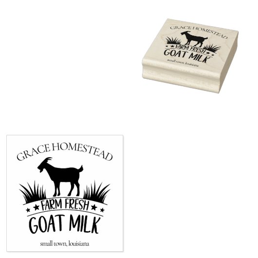 Frische Ziegenmilch Bauern Markt Bezeichnung Gummistempel (Stempel)