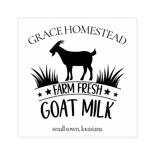 Frische Ziegenmilch Bauern Markt Bezeichnung Gummistempel (Prägung)
