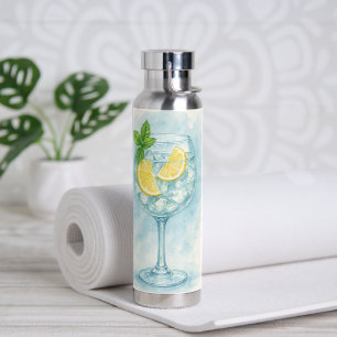 Frische Zitrone & Minze Gin & Tonic – Wasserfarbe Trinkflasche