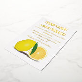 Frische Zitrone, Natur und Gold Folieneinladung (Gedreht)