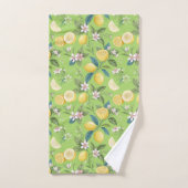 Frische Zitronen-Blumen-Botanik-Muster Badhandtuch Set (Handtuch)