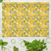Frische Zitronen-Blumen-Botanik-Muster  Geschirrtuch (Gefaltet)