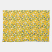 Frische Zitronen-Blumen-Botanik-Muster  Geschirrtuch (Horizontal)
