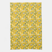 Frische Zitronen-Blumen-Botanik-Muster  Geschirrtuch (Vertikal)