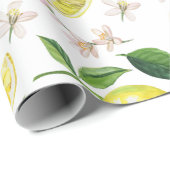 Frische Zitronen Zitrusfrüchte Sommermuster Geschenkpapier (Rolleneckpunkt)