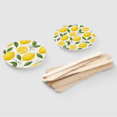 Frische Zitronenmuster mit Blättern und Blüten Fächer (Non-assembled)