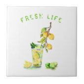 Frische Zitronensaft Cooles Getränk Lemonade Somme Fliese (Vorderseite)