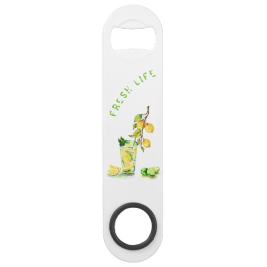 Frische Zitronensaft Cooles Getränk Lemonade Somme Speed Flaschenöffner (Rückseite)