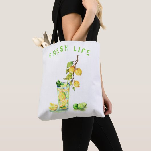 Frische Zitronensaft Cooles Getränk Lemonade Tote Tasche (Von Nahem)