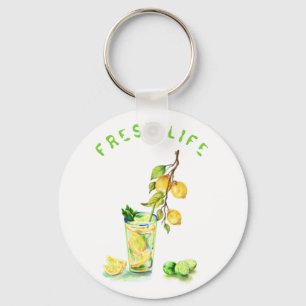 Frische Zitronensaft Cooles Getränk Limonade Schlü Schlüsselanhänger