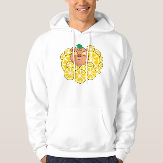 Frische Zitronenscheiben Capybara Hoodie (Vorderseite)