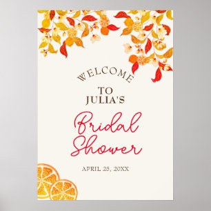 Frische Zitronige Liebe Zitrus Laub Hochzeit Poster