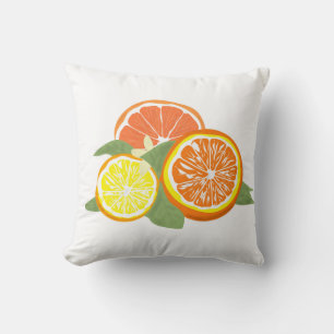 Frische Zitrus-Scheiben Orange Zitrone Kissen