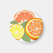 Frische Zitrus Scheiben Orange Zitrone Magnet (Vorne)