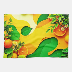 Frische Zitrus-Sommer-Vibes-Kunst Geschirrtuch
