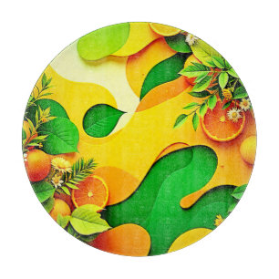 Frische Zitrus-Sommer-Vibes-Kunst Schneidebrett