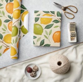 Frische Zitrusernte Botanisch Geschenkpapier