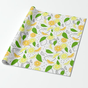 Frische Zitrusfrüchte. Geschenkpapier