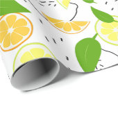 Frische Zitrusfrüchte. Geschenkpapier (Rolleneckpunkt)