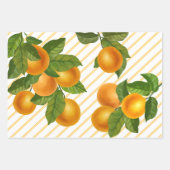 Frische Zitrusfrüchte Orangen rustikales Land Aqua Geschenkpapier Set (Vorderseite)