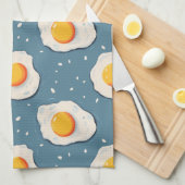 Frischeier auf blau geschirrtuch (Viertel Falte)