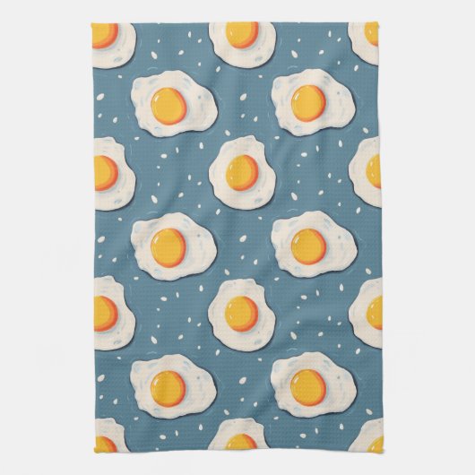 Frischeier auf blau geschirrtuch (Vertikal)