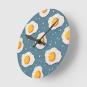 Frischeier auf blau runde wanduhr (Winkel)