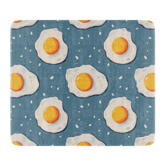 Frischeier auf blau schneidebrett (Vorderseite)