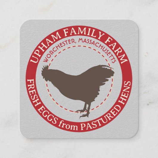 Frischeier auf Eierkarton, grau Visitenkarte (Vorderseite)