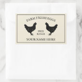 Frischeier aus Freilandhaltung, rustikales Hühnche Rechteckiger Aufkleber (Tasche)